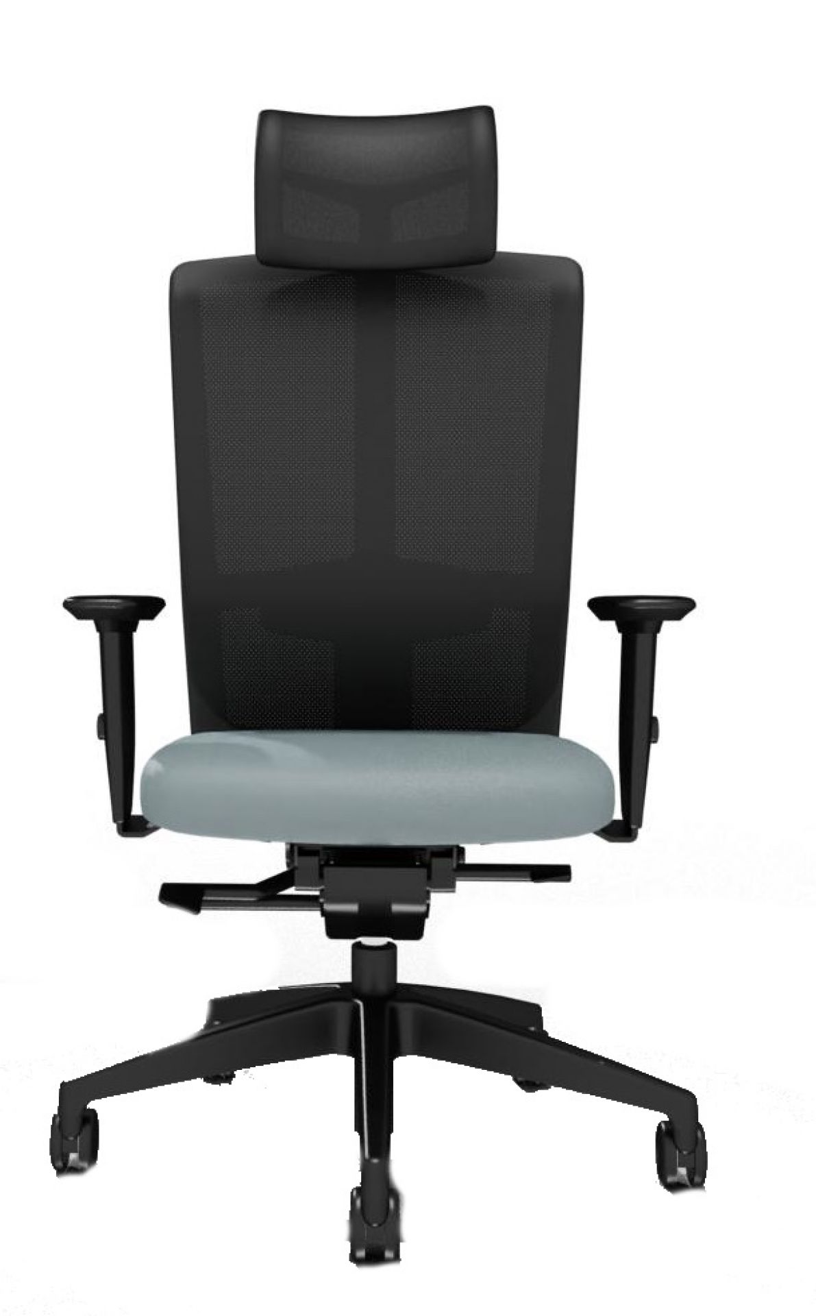 Goal 322G Bürostuhl von Interstuhl: Ergonomischer Drehstuhl mit Netzrückenlehne und verstellbarer Kopfstütze.